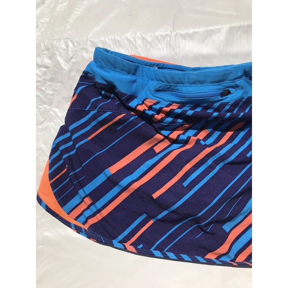 Nike Dri-Fit Blue Orange Printed Running Skort Shorts Women's